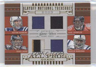 2008 Playoff National Treasures - All Pros Quads - Prime #6 - Peyton Manning, Alge Crumpler, Hines Ward, Marvin Harrison /25