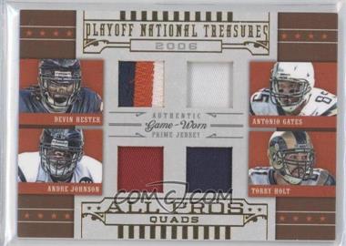 2008 Playoff National Treasures - All Pros Quads - Prime #9 - Devin Hester, Antonio Gates, Andre Johnson, Torry Holt /25