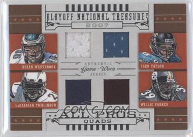 2008 Playoff National Treasures - All Pros Quads #10 - Brian Westbrook, Fred Taylor, LaDainian Tomlinson, Willie Parker /25