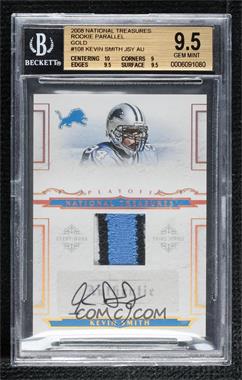 2008 Playoff National Treasures - [Base] - Rookie Gold Materials Prime Signatures #108 - Kevin Smith /25 [BGS 9.5 GEM MINT]