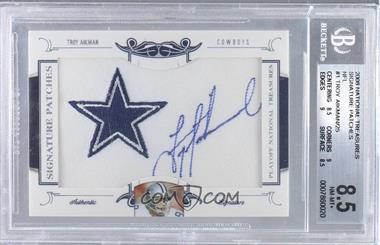 2008 Playoff National Treasures - Signature Patches - Pro Team Logo #1 - Troy Aikman /25 [BGS 8.5 NM‑MT+]