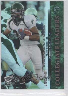 2008 Press Pass - [Base] - Reflectors #64 - Collegiate Leaders - Matt Forte /500