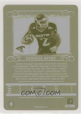 2008 Press Pass Legends - [Base] - Printing Plate Yellow Back #13 - Donnie Avery /1