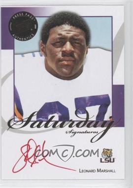 2008 Press Pass Legends - Saturday Signatures - Red Ink #SS-LM.2 - Leonard Marshall