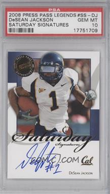 2008 Press Pass Legends - Saturday Signatures #SS-DJ - DeSean Jackson [PSA 10 GEM MT]