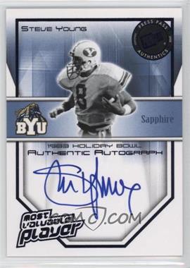 2008 Press Pass Legends Bowl Edition - Most Valuable Players Autographs - Sapphire #MVP-SY - Steve Young /15