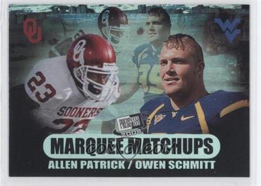 2008 Press Pass SE - Marquee Matchups #MM-20 - Owen Schmitt, Allen Patrick