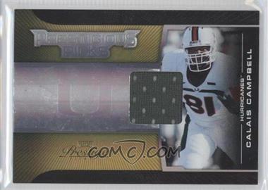 2008 Prestige - Prestigious Picks - Gold Materials #PPI-24 - Calais Campbell /50