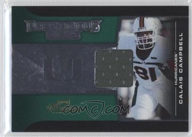 2008 Prestige - Prestigious Picks - Green Materials #PPI-24 - Calais Campbell /75