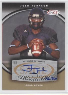 2008 SAGE - Autographs - Gold #A34 - Josh Johnson /200