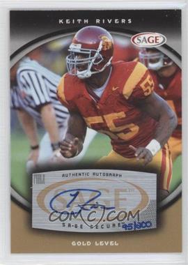 2008 SAGE - Autographs - Gold #A50 - Keith Rivers /200