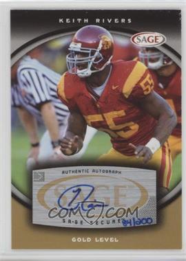 2008 SAGE - Autographs - Gold #A50 - Keith Rivers /200