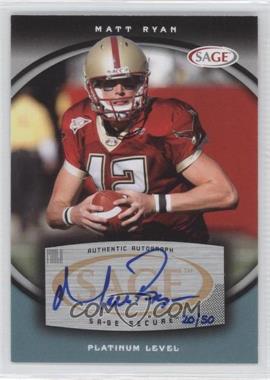 2008 SAGE - Autographs - Platinum #A52 - Matt Ryan /50