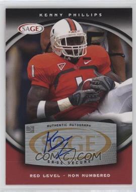 2008 SAGE - Autographs - Red #A46 - Kenny Phillips