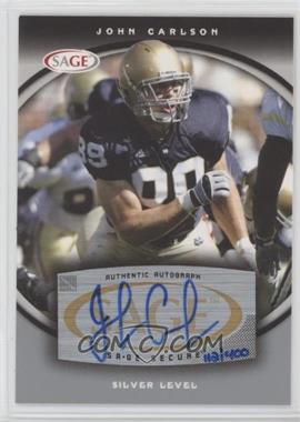 2008 SAGE - Autographs - Silver #A10 - John Carlson /400