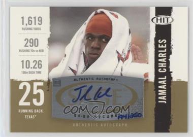 2008 SAGE Hit - Autographs - Gold #A25 - Jamaal Charles /250