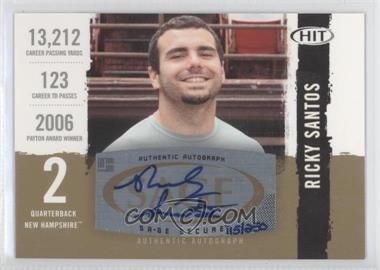 2008 SAGE Hit - Autographs - Gold #A43 - Ricky Santos /250