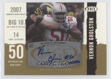 2008 SAGE Hit - Autographs - Gold #A50 - Vernon Gholston /250