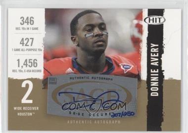 2008 SAGE Hit - Autographs - Gold #A98 - Donnie Avery /250