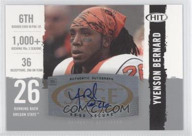 2008 SAGE Hit - Autographs - Silver #A26 - Yvenson Bernard