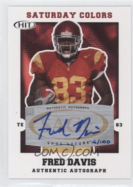 2008 SAGE Hit - Saturday Colors - Autographs #SA-29 - Fred Davis /100