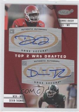 2008 SAGE Squared - Dual Autographs #A-64 - Donnie Avery, Devin Thomas