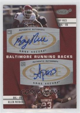 2008 SAGE Squared - Dual Autographs #A-76 - Ray Rice, Allen Patrick