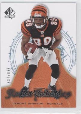 2008 SP Authentic - [Base] #182 - Rookie Authentics - Jerome Simpson /999