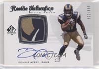 Rookie Authentics Auto Patch - Donnie Avery #/999