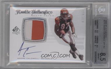 2008 SP Authentic - [Base] #278 - Rookie Authentics Auto Patch - Andre Caldwell /999 [BGS 8.5 NM‑MT+]