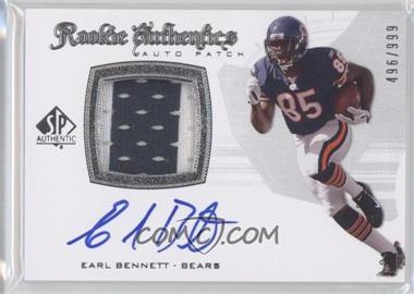 2008 SP Authentic - [Base] #283 - Rookie Authentics Auto Patch - Earl Bennett /999