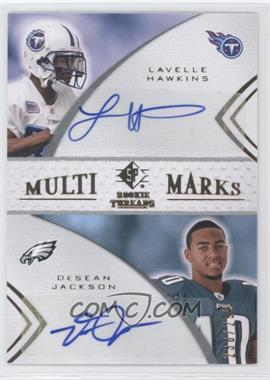 2008 SP Rookie Threads - Multi-Marks Dual #MMD-24 - DeSean Jackson, Lavelle Hawkins /299
