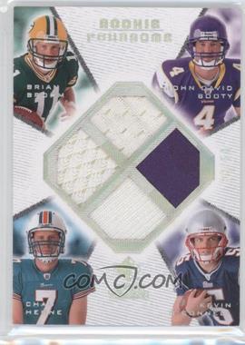 2008 SP Rookie Threads - Rookie Foursomes - Diamond Pattern #RF-BHBO - Chad Henne, Brian Brohm, John David Booty, Kevin O'Connell /50