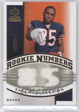 2008 SP Rookie Threads - Rookie Numbers - Gold #RN-EB - Earl Bennett /85