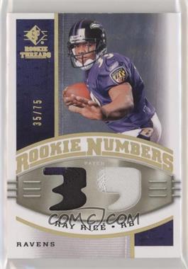 2008 SP Rookie Threads - Rookie Numbers - HoloGold Patch #RN-RR - Ray Rice /75