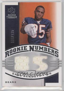 2008 SP Rookie Threads - Rookie Numbers #RN-EB - Earl Bennett /135