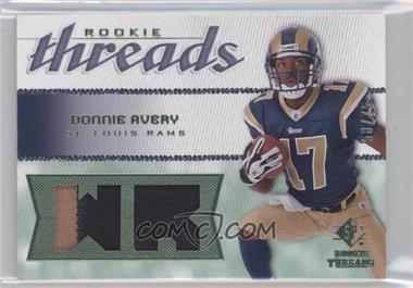 2008 SP Rookie Threads - Rookie Threads - Position Green Patch #RT-DA - Donnie Avery /75