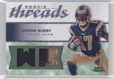 2008 SP Rookie Threads - Rookie Threads - Position Green Patch #RT-DA - Donnie Avery /75