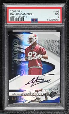 2008 SPx - [Base] #195 - Rookie Signatures - Calais Campbell /399 [PSA 7 NM]