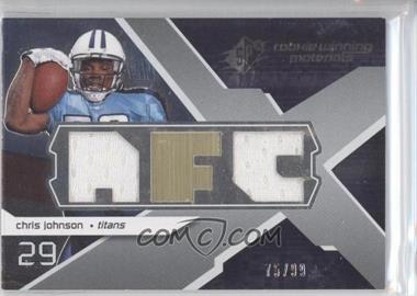 2008 SPx - Rookie Winning Materials - Dual Jersey Conference Letters Numbered to 99 #RM-CJ - Chris Johnson /99