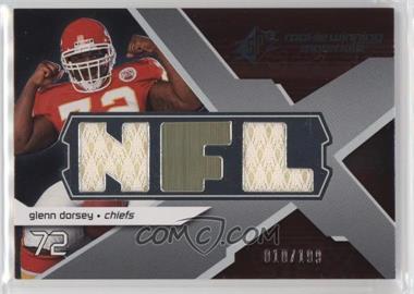 2008 SPx - Rookie Winning Materials - Dual Jersey NFL Letters Numbered to 199 #RM-GD - Glenn Dorsey /199