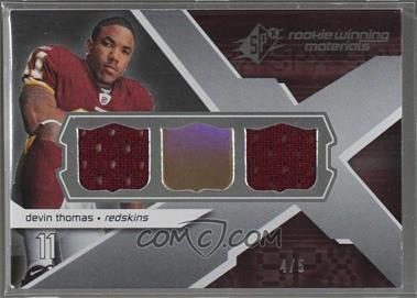2008 SPx - Rookie Winning Materials - Dual Jersey NFL Shield Logos Numbered to 5 #RM-DT - Devin Thomas /5 [Noted]