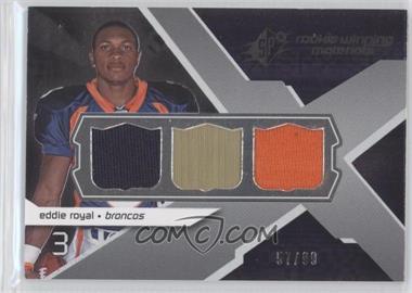 2008 SPx - Rookie Winning Materials - Dual Jersey NFL Shield Logos Numbered to 99 #RM-ER - Eddie Royal /99