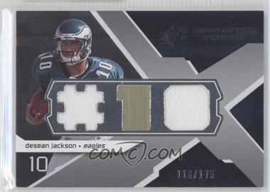 2008 SPx - Rookie Winning Materials - Dual Jersey Player Jersey Numbers Numbered to 175 #RM-DJ - DeSean Jackson /175