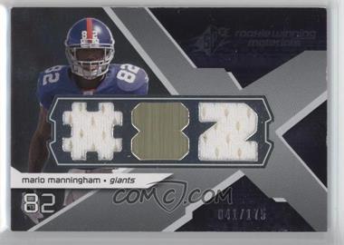 2008 SPx - Rookie Winning Materials - Dual Jersey Player Jersey Numbers Numbered to 175 #RM-MM - Mario Manningham /175