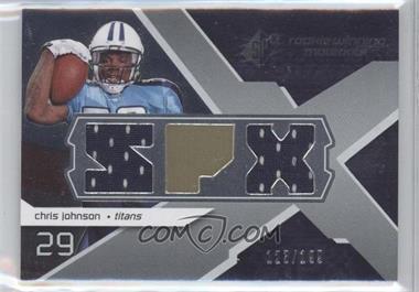 2008 SPx - Rookie Winning Materials - Dual Jersey SPX Letters Numbered to 199 #RM-CJ - Chris Johnson /199