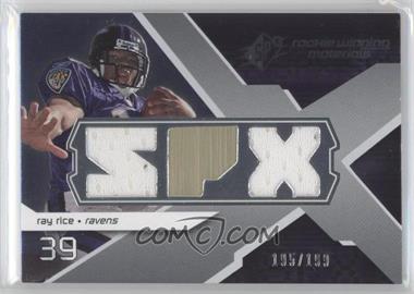 2008 SPx - Rookie Winning Materials - Dual Jersey SPX Letters Numbered to 199 #RM-RR - Ray Rice /199