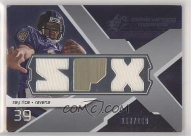 2008 SPx - Rookie Winning Materials - Dual Jersey SPX Letters Numbered to 199 #RM-RR - Ray Rice /199