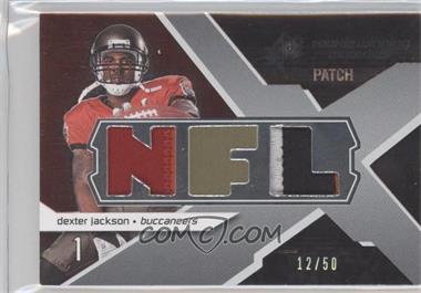 2008 SPx - Rookie Winning Materials - Dual Patch NFL Letters #RM-JA - Dexter Jackson /50