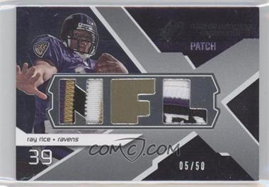 2008 SPx - Rookie Winning Materials - Dual Patch NFL Letters #RM-RR - Ray Rice /50